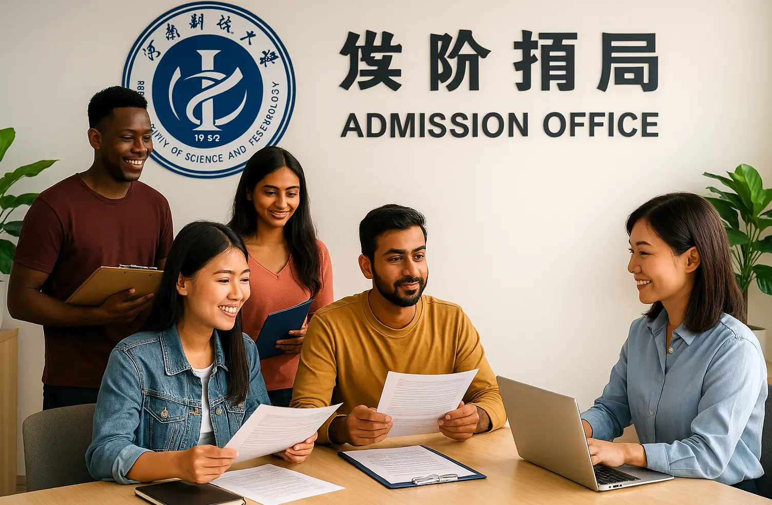 International students completing admission process at Henan University of Science and Technology, China 2025. web consultants china